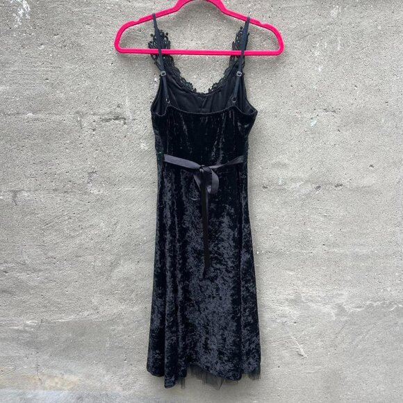 Vintage Sun Li Joy Black Velvet Sequin-Embellished Fairy Dress - Picture 3 of 6